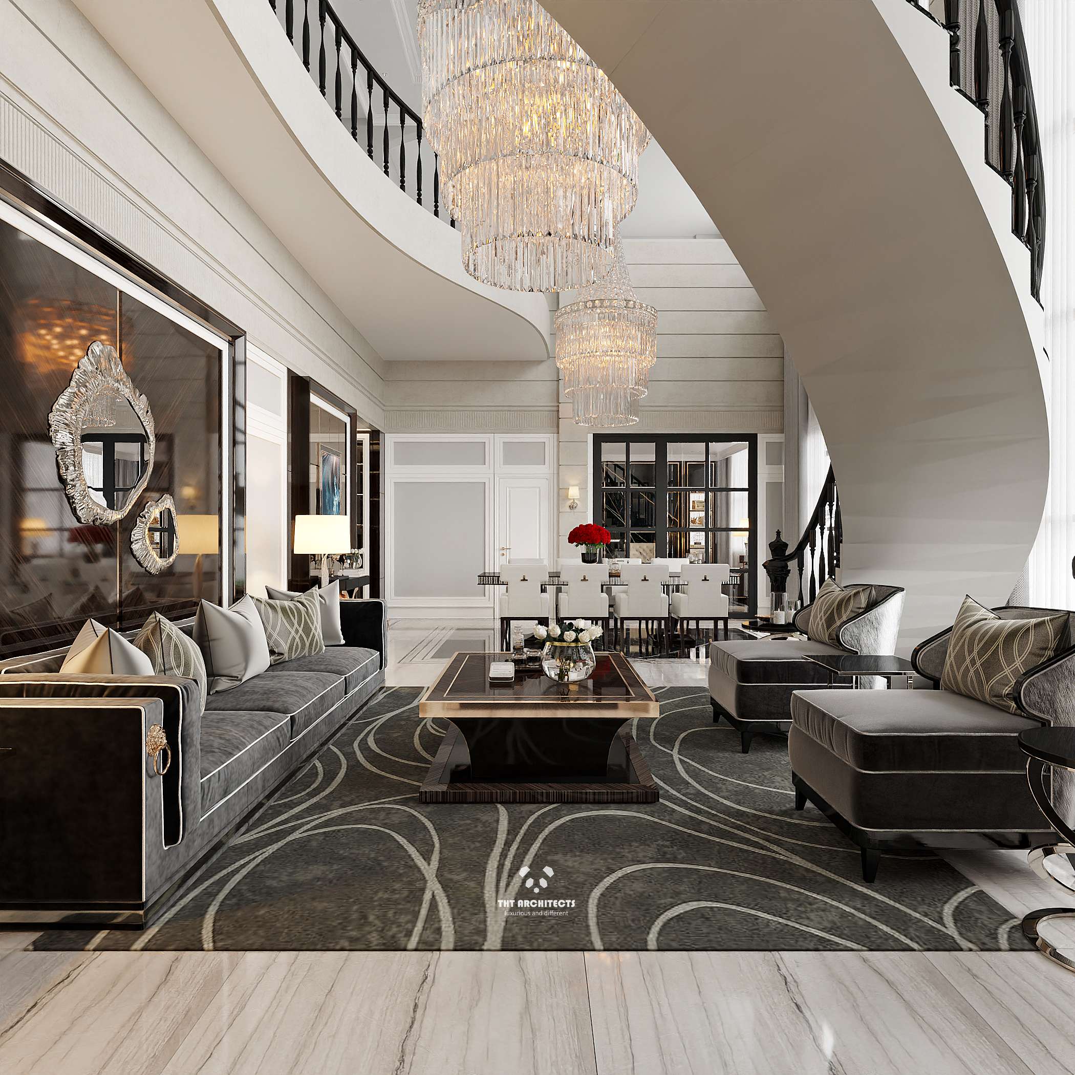 tht arichitects - Villa anh Sứ - Phòng khách bếp 06